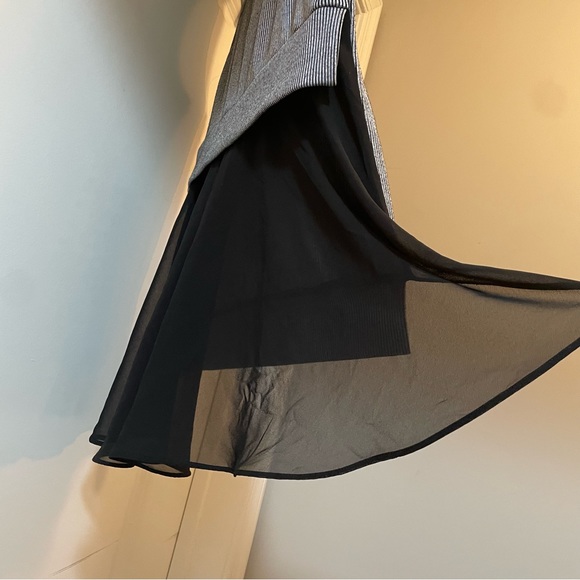 French Connection pin stripe knit sweater vest w/ chiffon drape vest size S - Picture 6 of 16